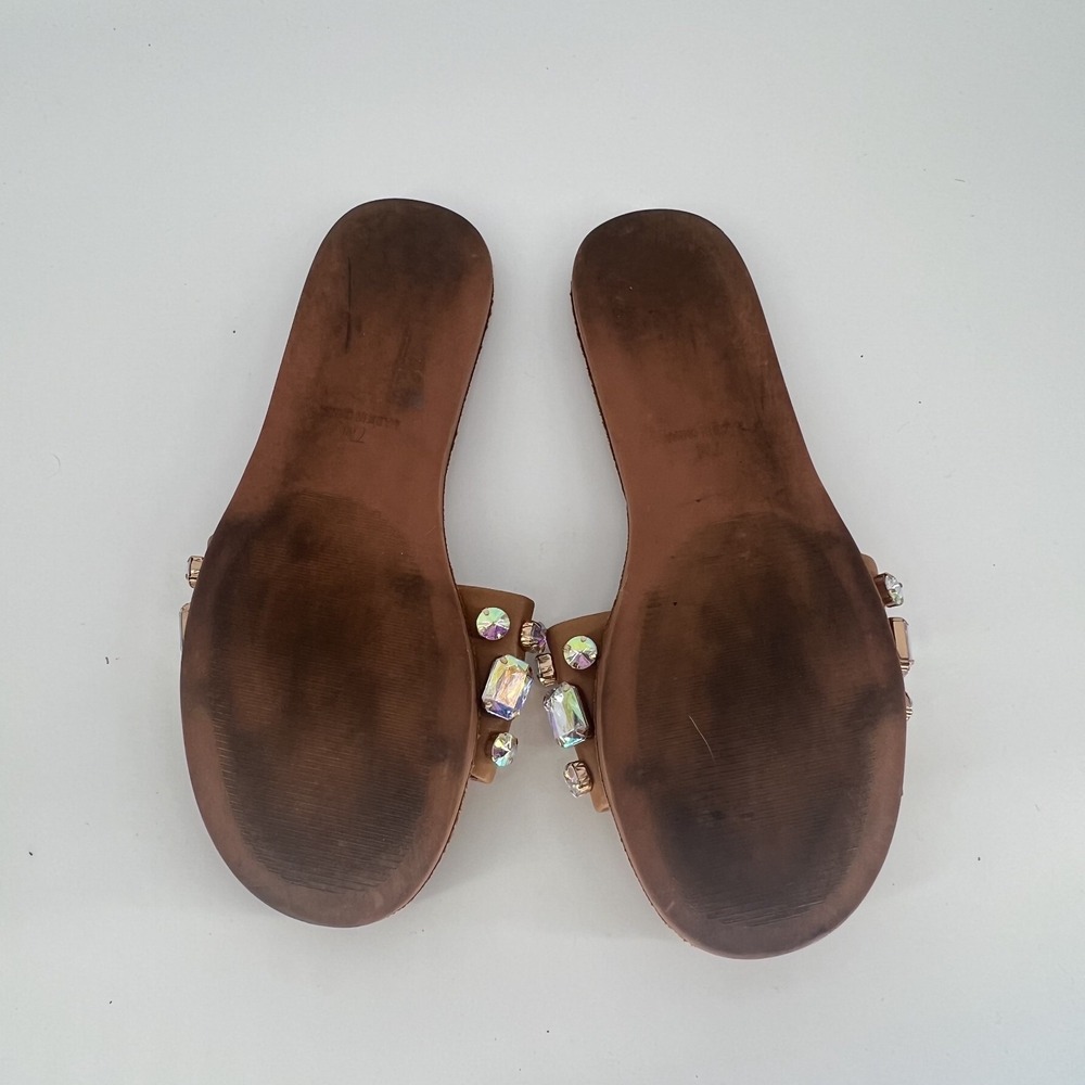 Steve Madden Brown Jeweled Slide Sandals - Picture 3 of 3
